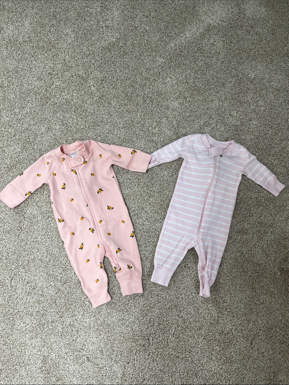2 Hanna Andersson Baby Girl Zip Pajamas